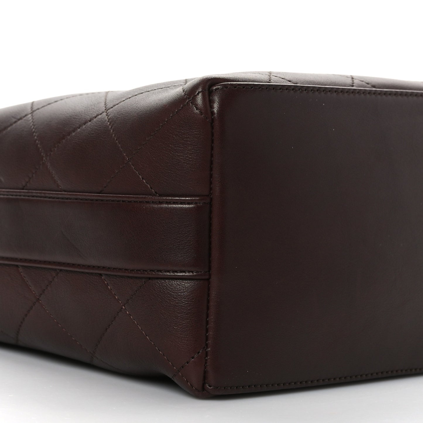 Calfskin Quilted Small On My Shoulder Drawstring Bag Brown