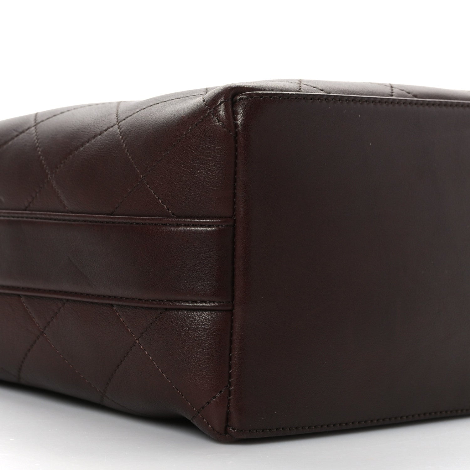Chanel Calfskin Quilted Small On My Shoulder Drawstring Bag Brown 8 of 9