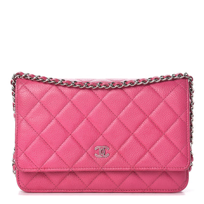 Chanel Caviar Quilted Wallet on Chain WOC Pink 1 of 18