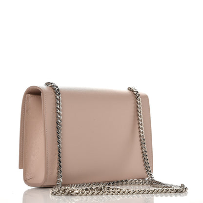 Saint Laurent Grain De Poudre Small Monogram Kate Satchel Marble Pink 2 of 11