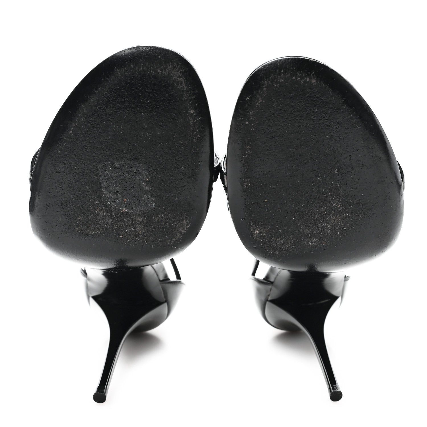 Saint Laurent Patent Cassandra 100 Ankle Strap Sandals 40 Black 6 of 10