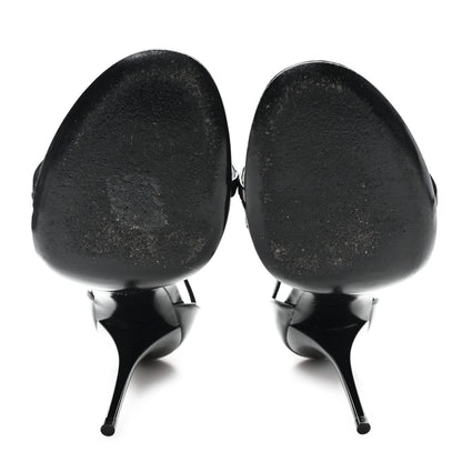 Saint Laurent Patent Cassandra 100 Ankle Strap Sandals 40 Black 6 of 10