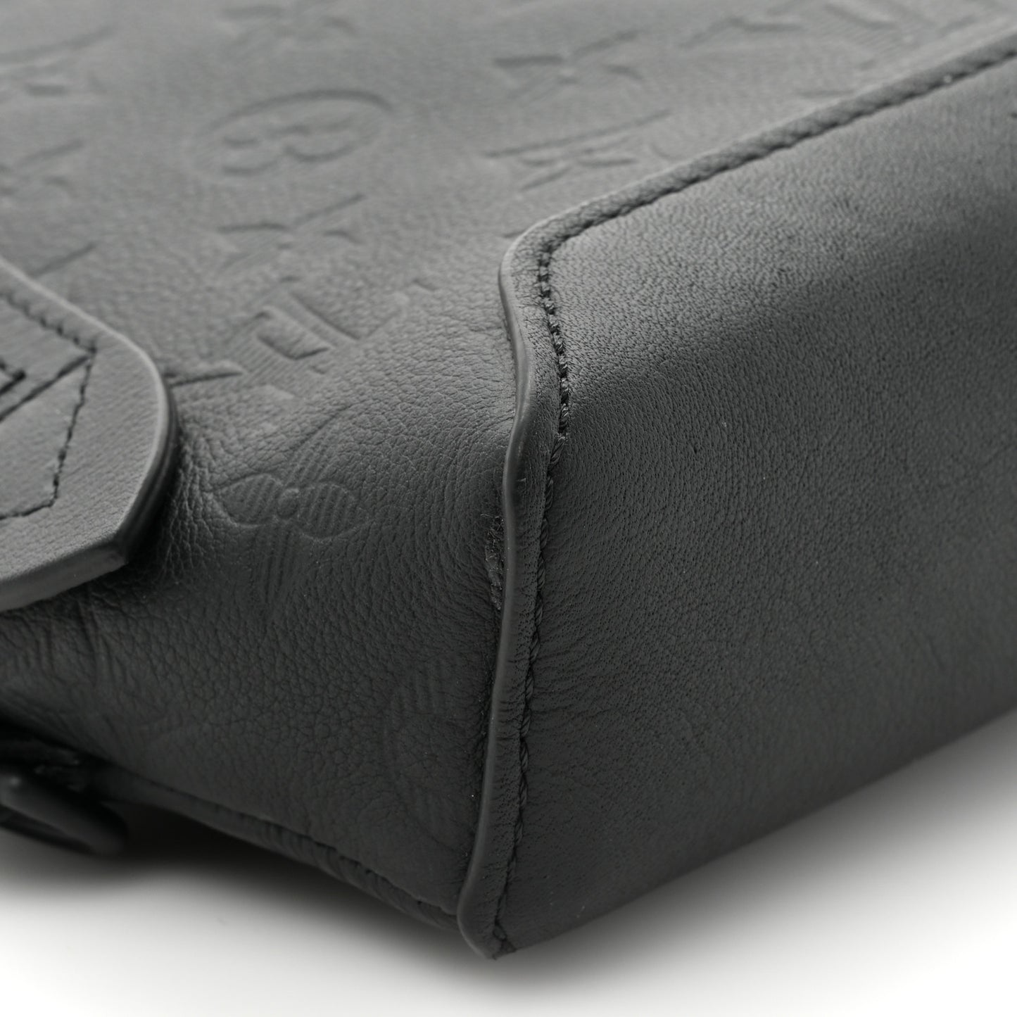 Calfskin Shadow Monogram Duo Slingbag Black