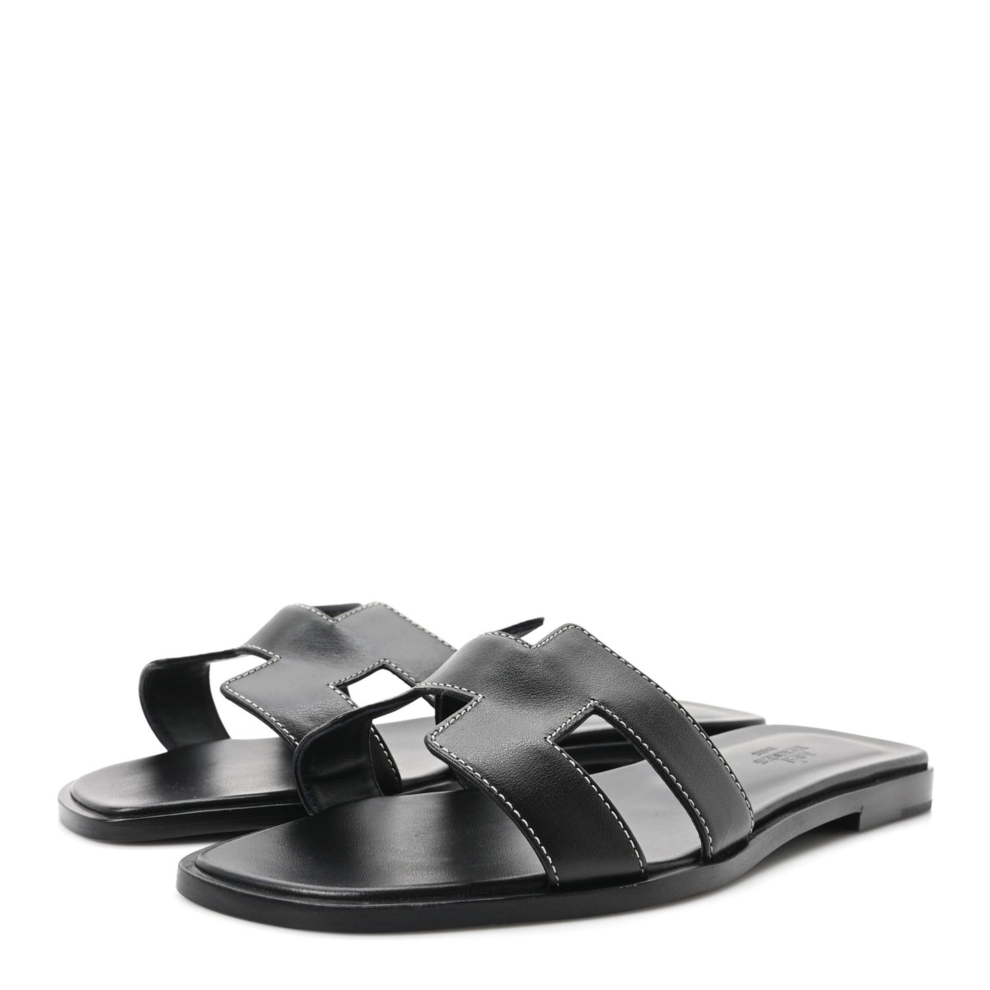 Box Calfskin Oran Sandals 39.5 Black