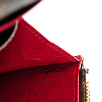 Louis Vuitton Monogram Emilie Wallet Red 8 of 10
