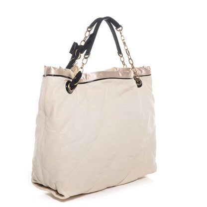 Lanvin Lambskin Quilted Amalia Cabas Tote Beige 3 of 8