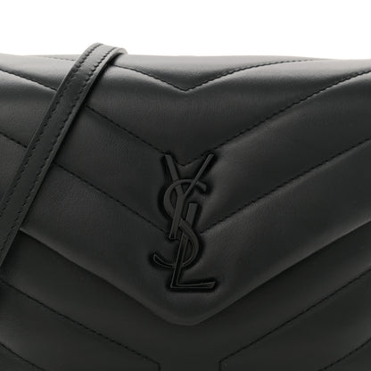 Saint Laurent Calfskin Y Quilted Monogram Monochrome Toy Loulou Crossbody Bag Black 8 of 10