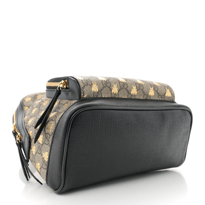Gucci GG Supreme Monogram Bees Print Small Day Backpack Beige Oro Black 4 of 11