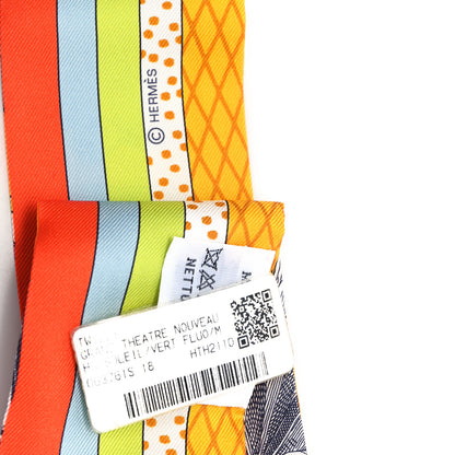 Hermes Silk Twilly Grand Theatre Nouveau Soleil Vert Fluo Mulitcolor 3 of 3