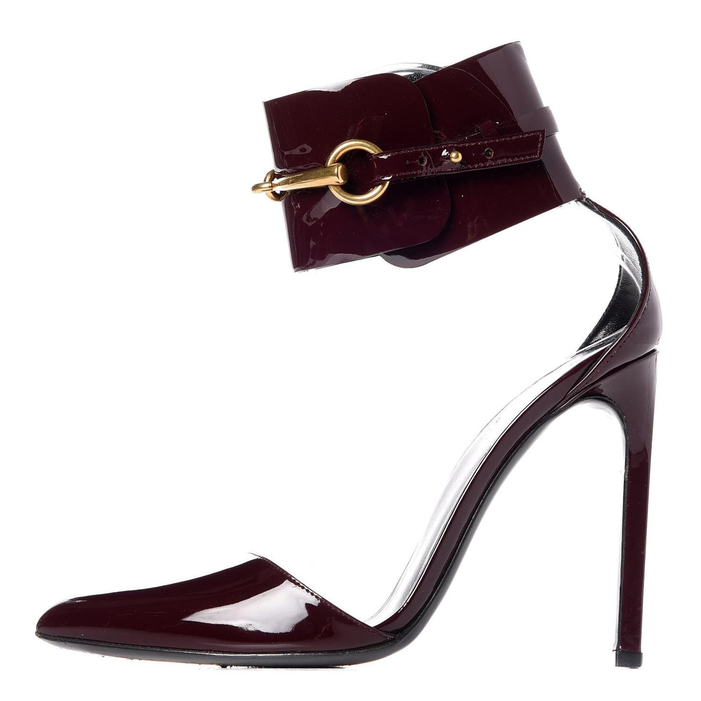 Vernice Crystal Ursula Ankle Strap Pumps 36.5 Classic Burgundy