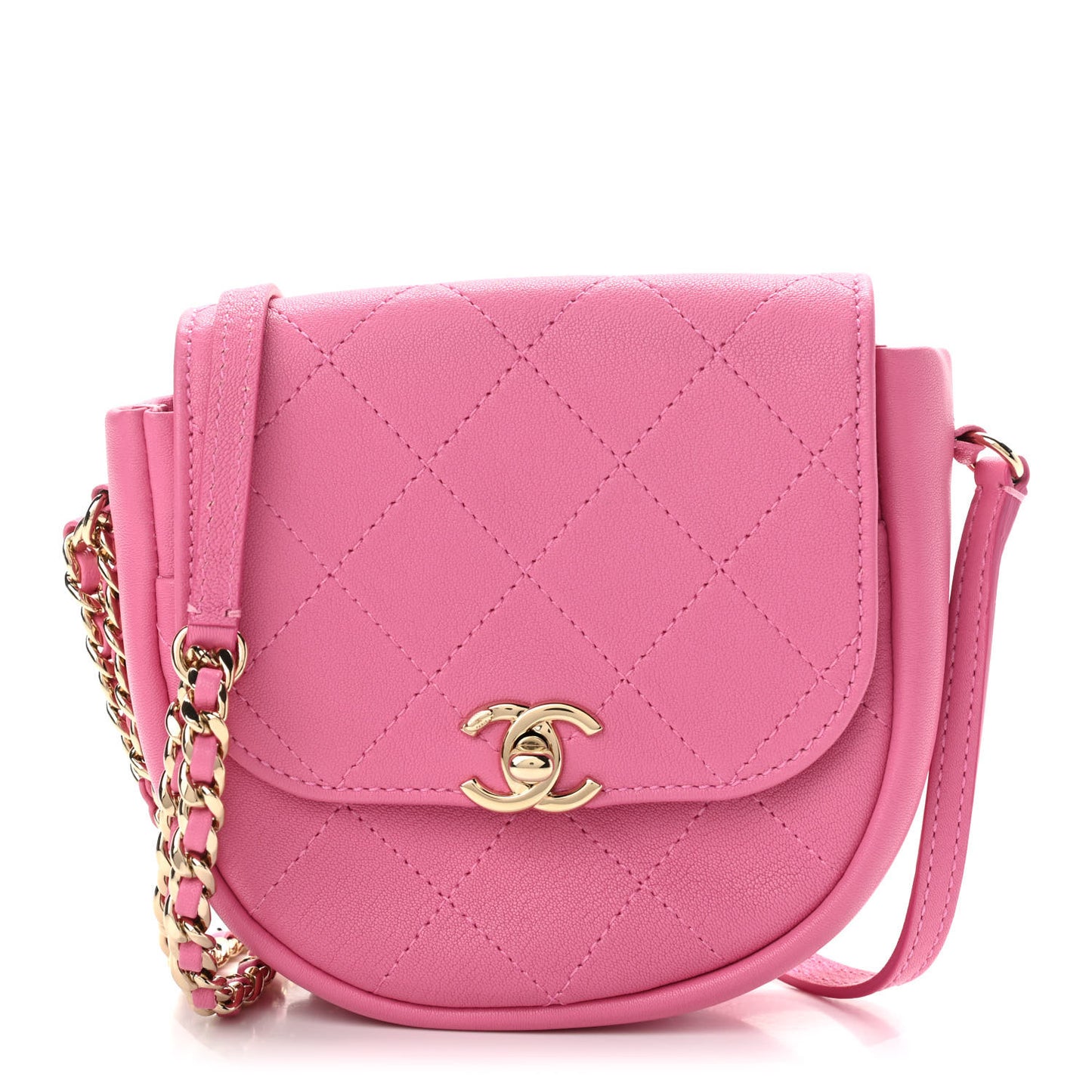 Goatskin Stitched Casual Trip Messenger Flap Pink