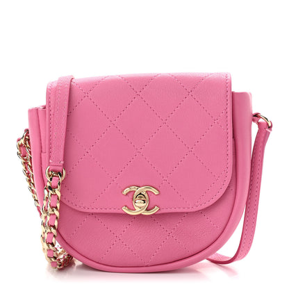 Chanel Goatskin Stitched Casual Trip Messenger Flap Pink 1 of 11