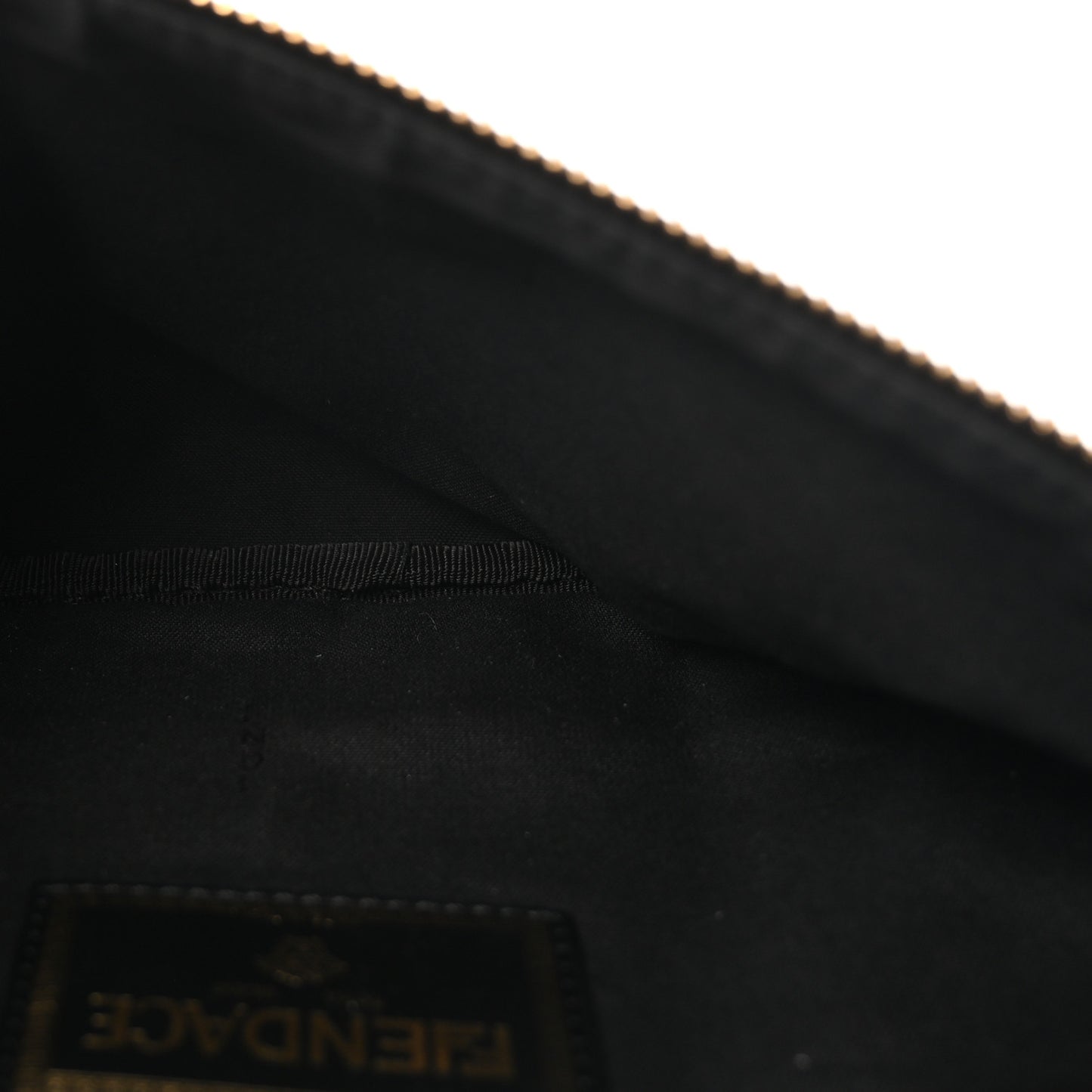 X VERSACE Nylon Cuoio Romano Fendace FF Baroque Belt Bag Black Gold