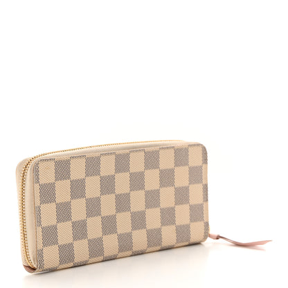 Louis Vuitton Damier Azur Clemence Wallet Rose Ballerine 3 of 11