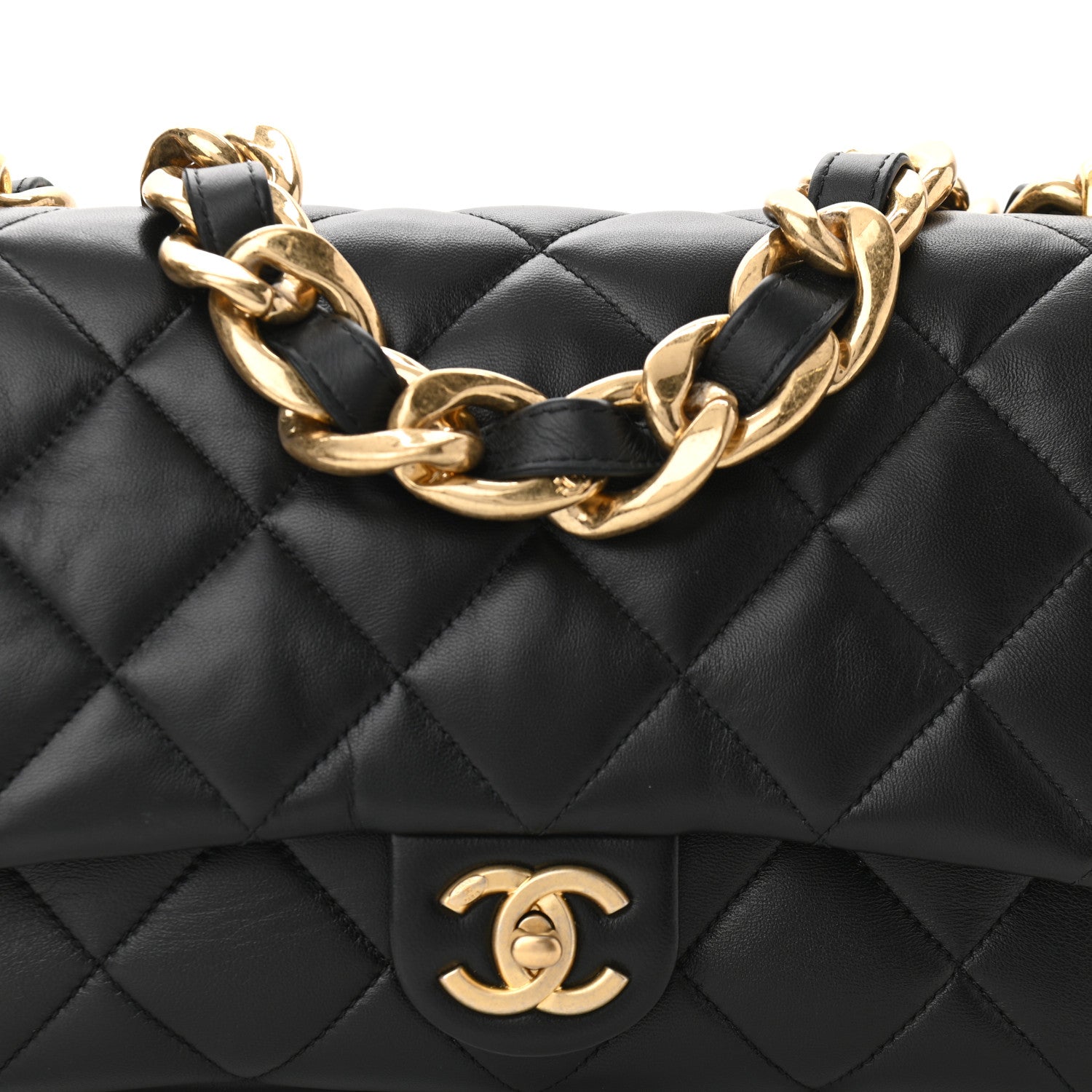 Chanel Lambskin Quilted Large CC Funky Town Flap Black 8 of 10