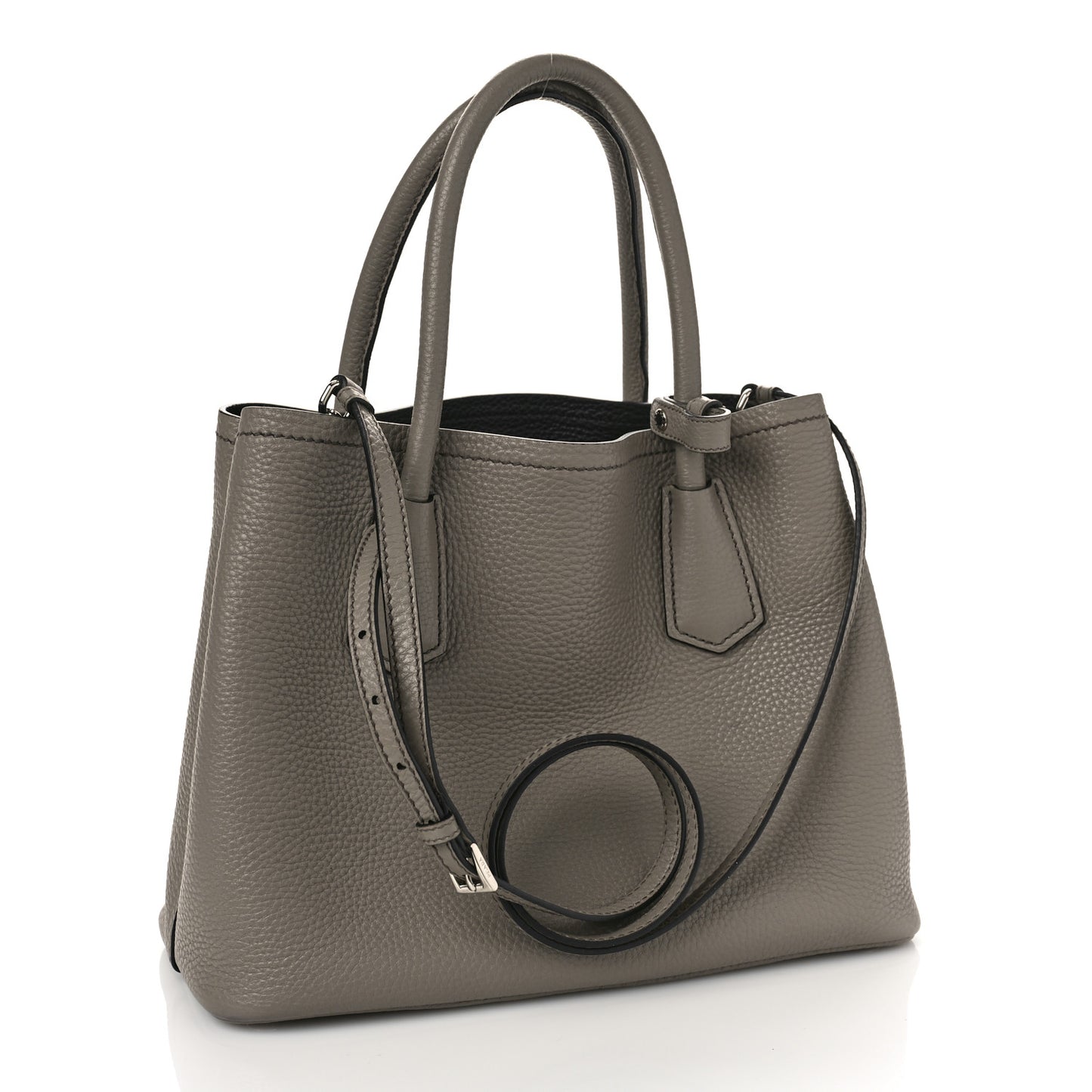 Vitello Daino Small Double Bag Argilla Black