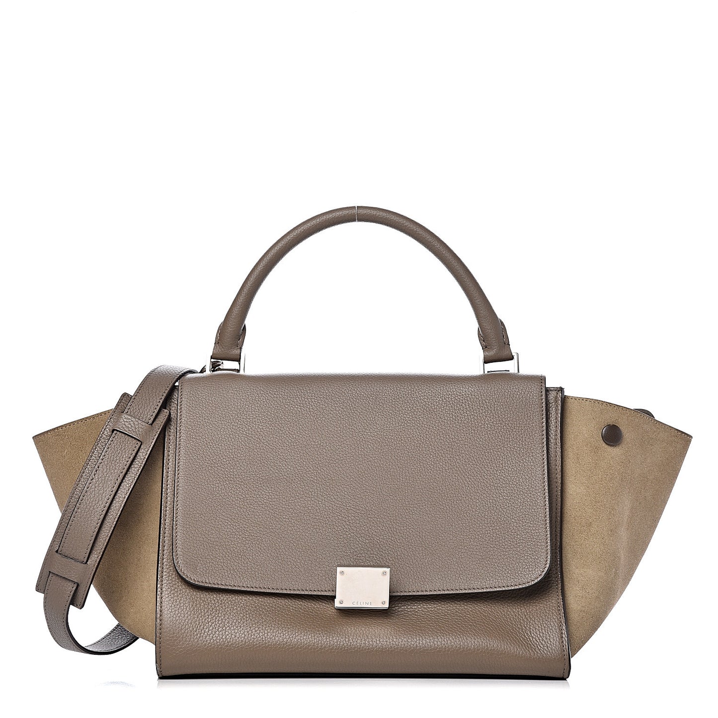 Drummed Calfskin Suede Small Trapeze Souris