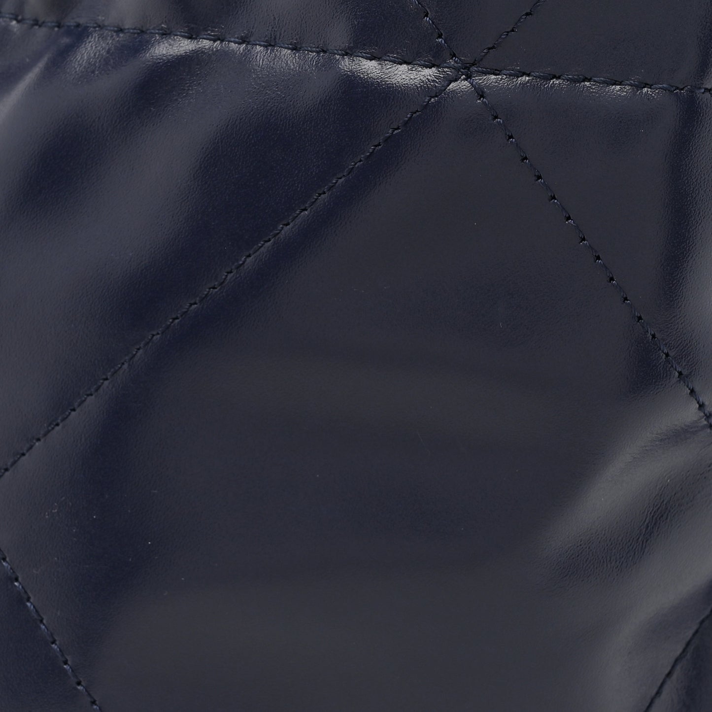 Shiny Calfskin Quilted Mini Chanel 22 Navy Blue