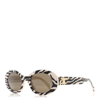 Celine Acetate Triomphe 01 Sunglasses CL 40194U Zebra 1 of 7