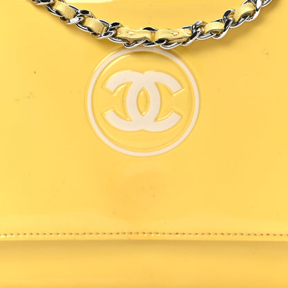 Chanel Patent CC Compact Wallet on Chain WOC Yellow 9 of 13
