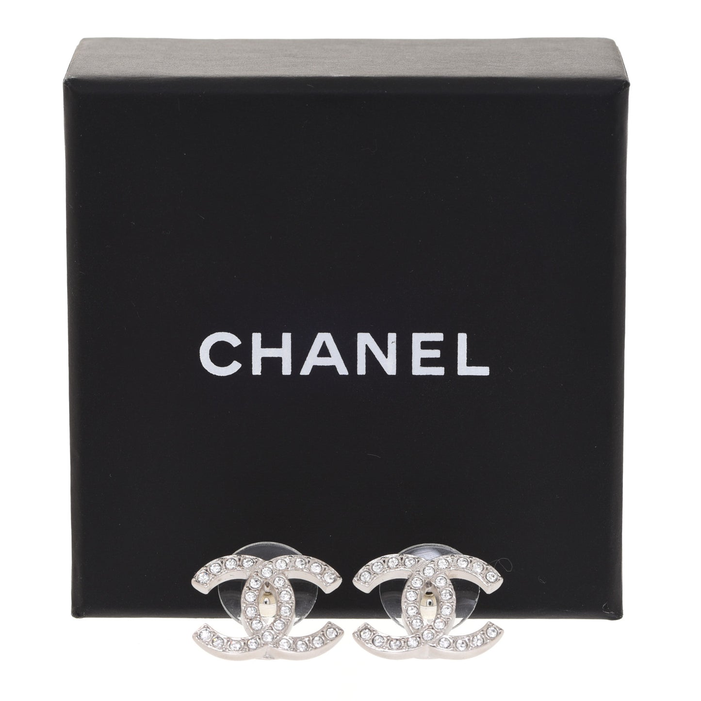 Crystal CC Earrings Silver