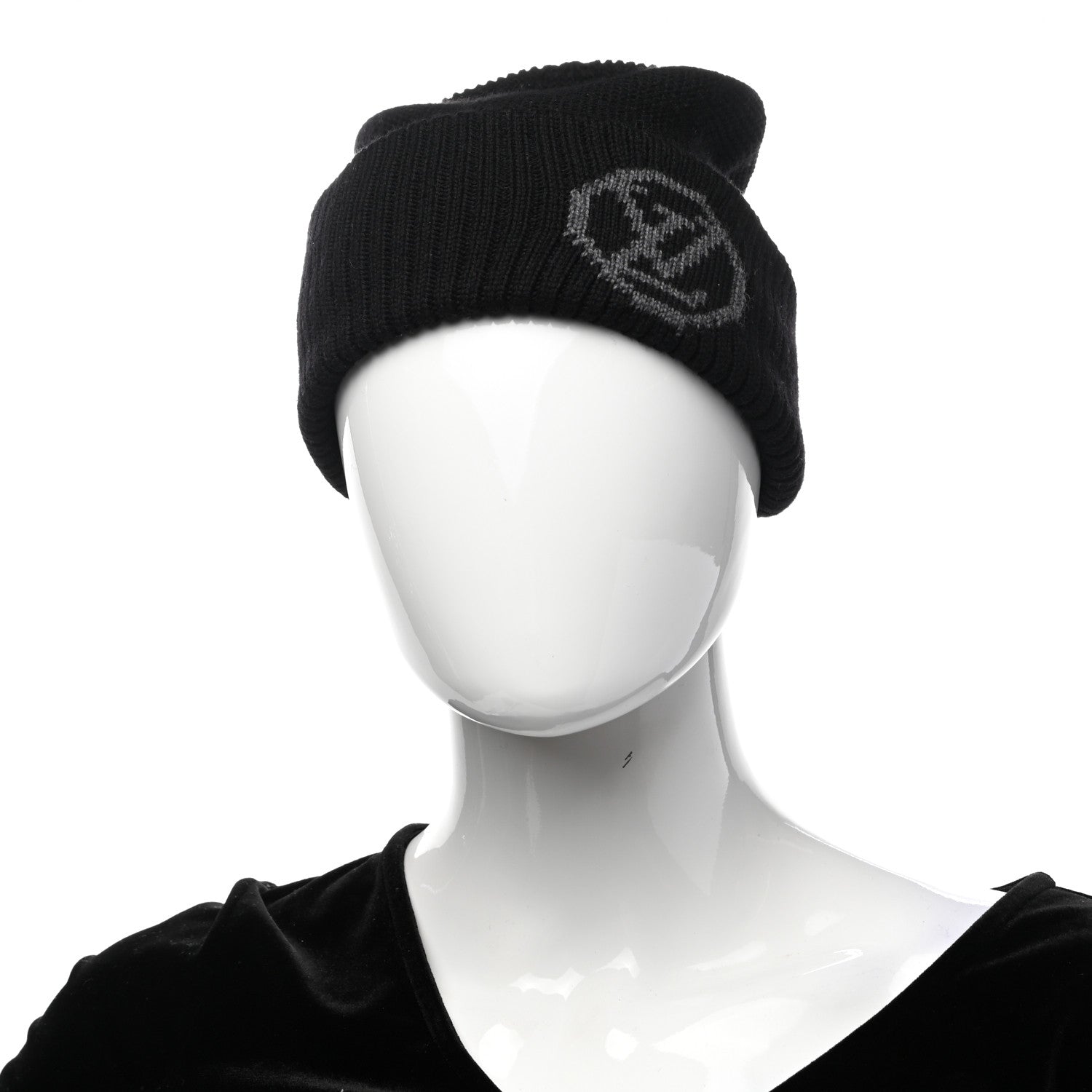 Louis Vuitton Wool Beanie Monogram Hat Black 2 of 6