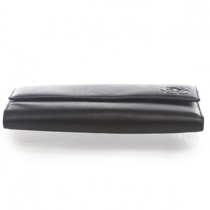 Chanel Leather Camellia Flap Wallet Black 4 of 12