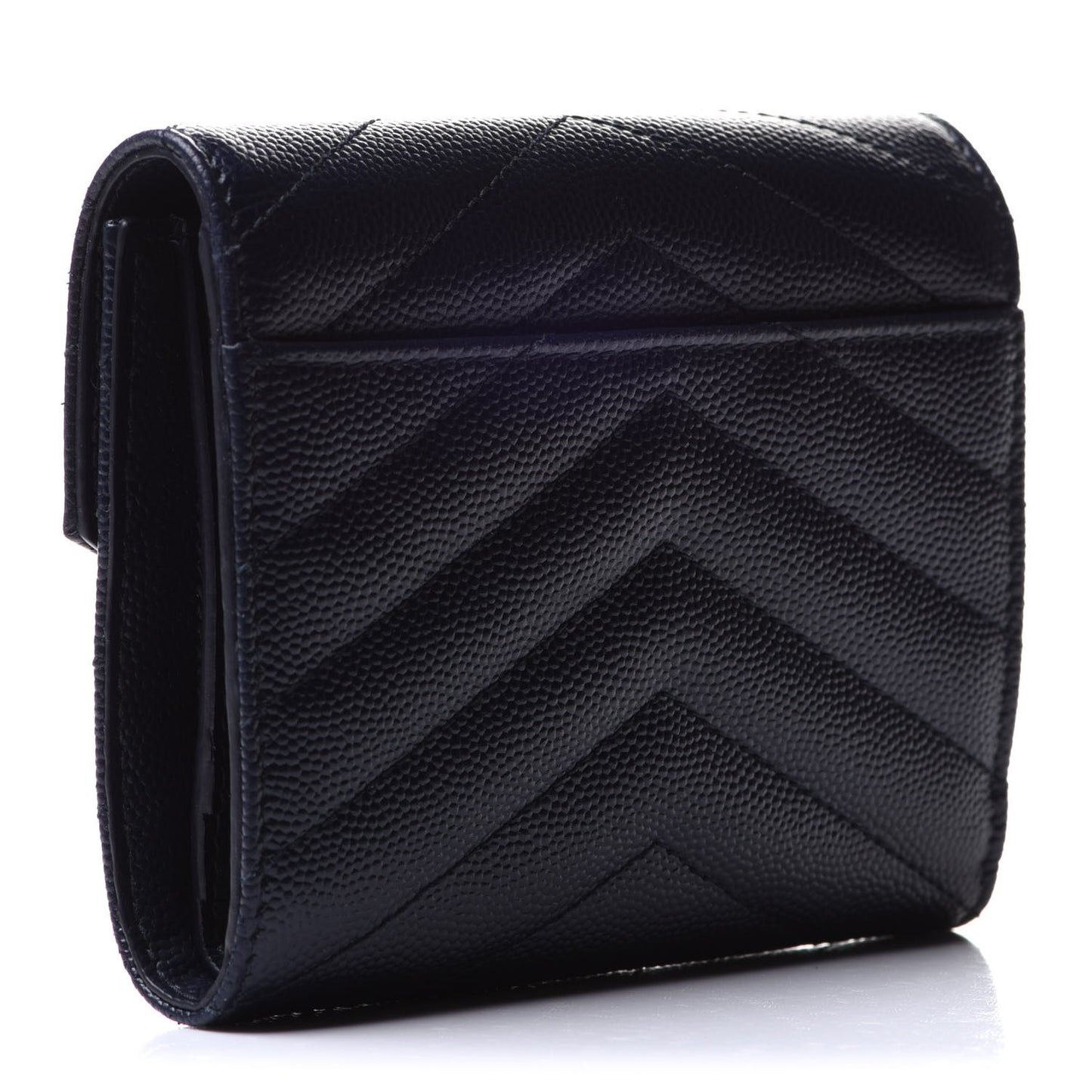 Grain De Poudre Matelasse Chevron Small Monogram Envelope Wallet Deep Marine