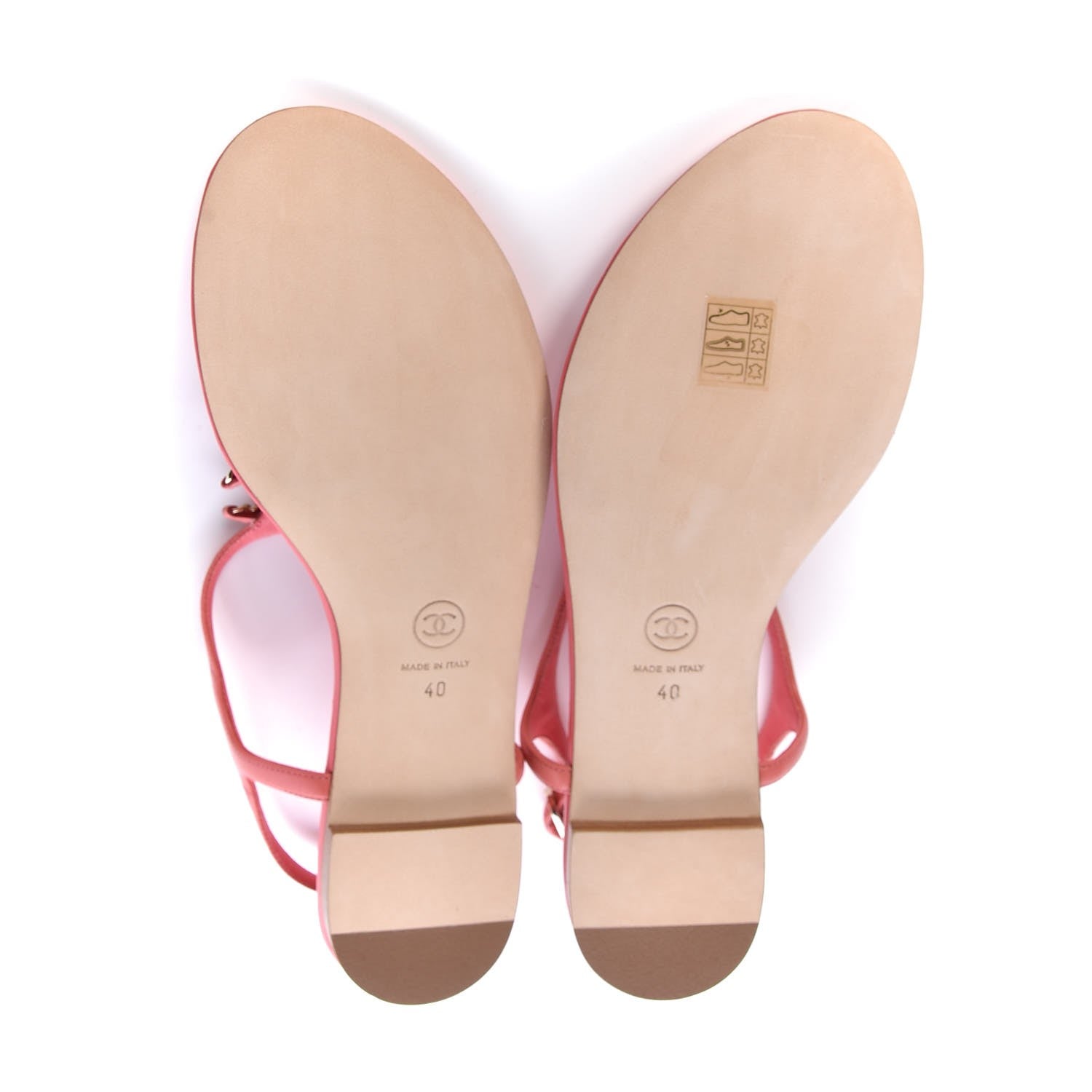 Chanel Lambskin Chain CC Logo Thong Sandals 40 Pink 5 of 8