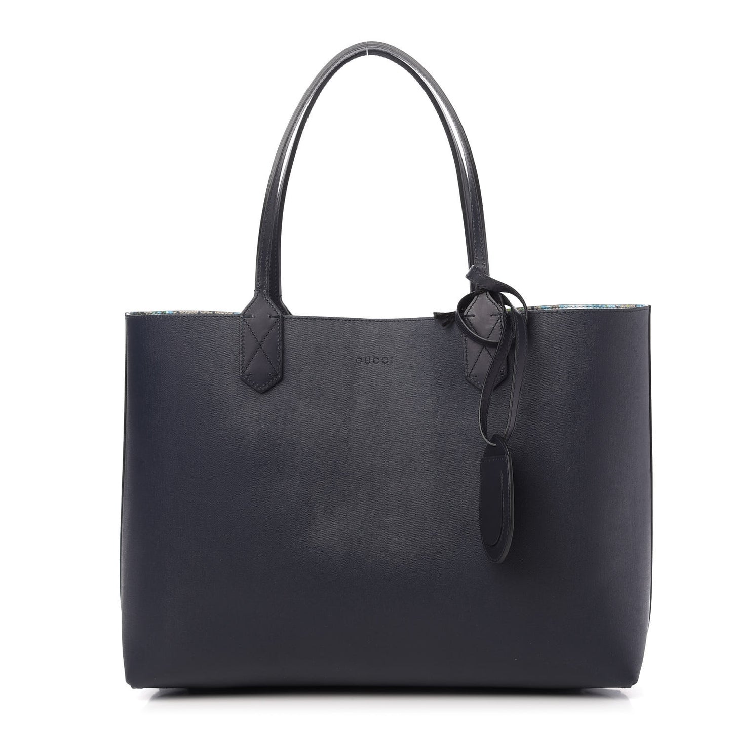 GG Supreme Monogram Blooms Medium Reversible Tote Beige Blue Navy