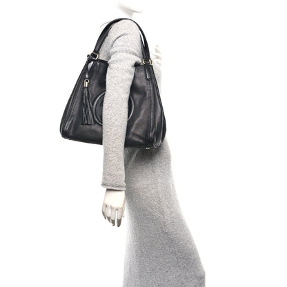 Gucci Pebbled Calfskin Medium Soho Shoulder Bag Black 2 of 10