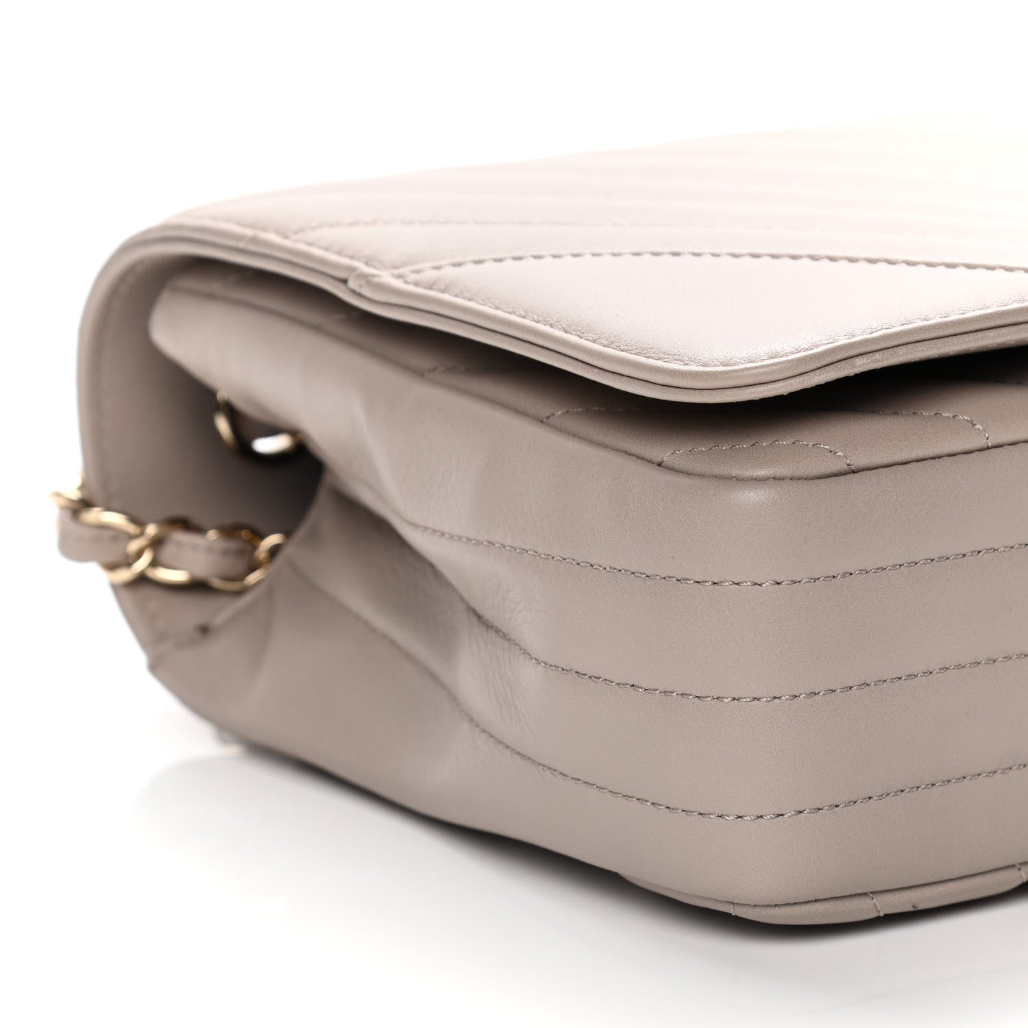 Chanel Calfskin Chevron Quilted Large Statement Flap Beige 8 of 11