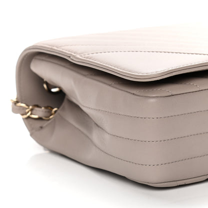 Chanel Calfskin Chevron Quilted Large Statement Flap Beige 8 of 11
