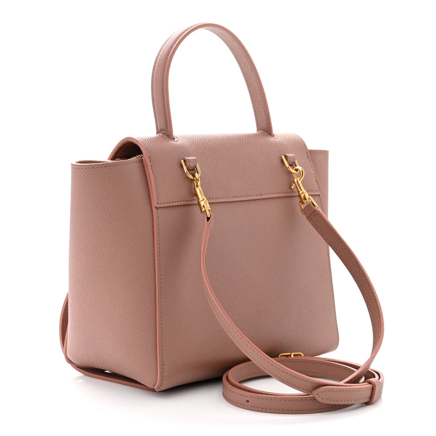 Grained Calfskin Nano Belt Bag Antique Rose
