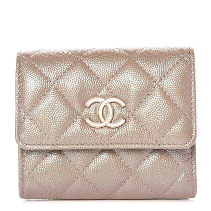 Chanel Iridescent Caviar Quilted Small Flap Wallet Beige 1 of 9