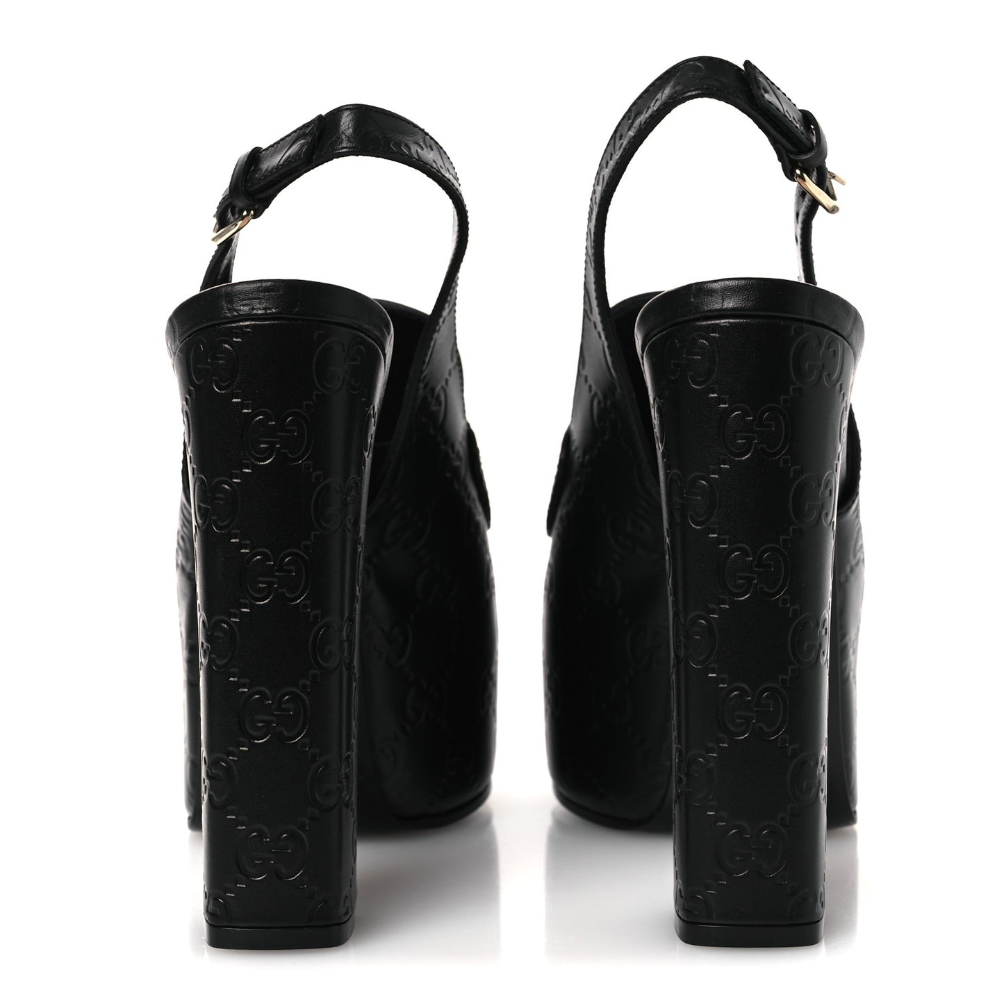 Guccissima Horsebit Platform 70/160mm Slingback Mules 38.5 Black