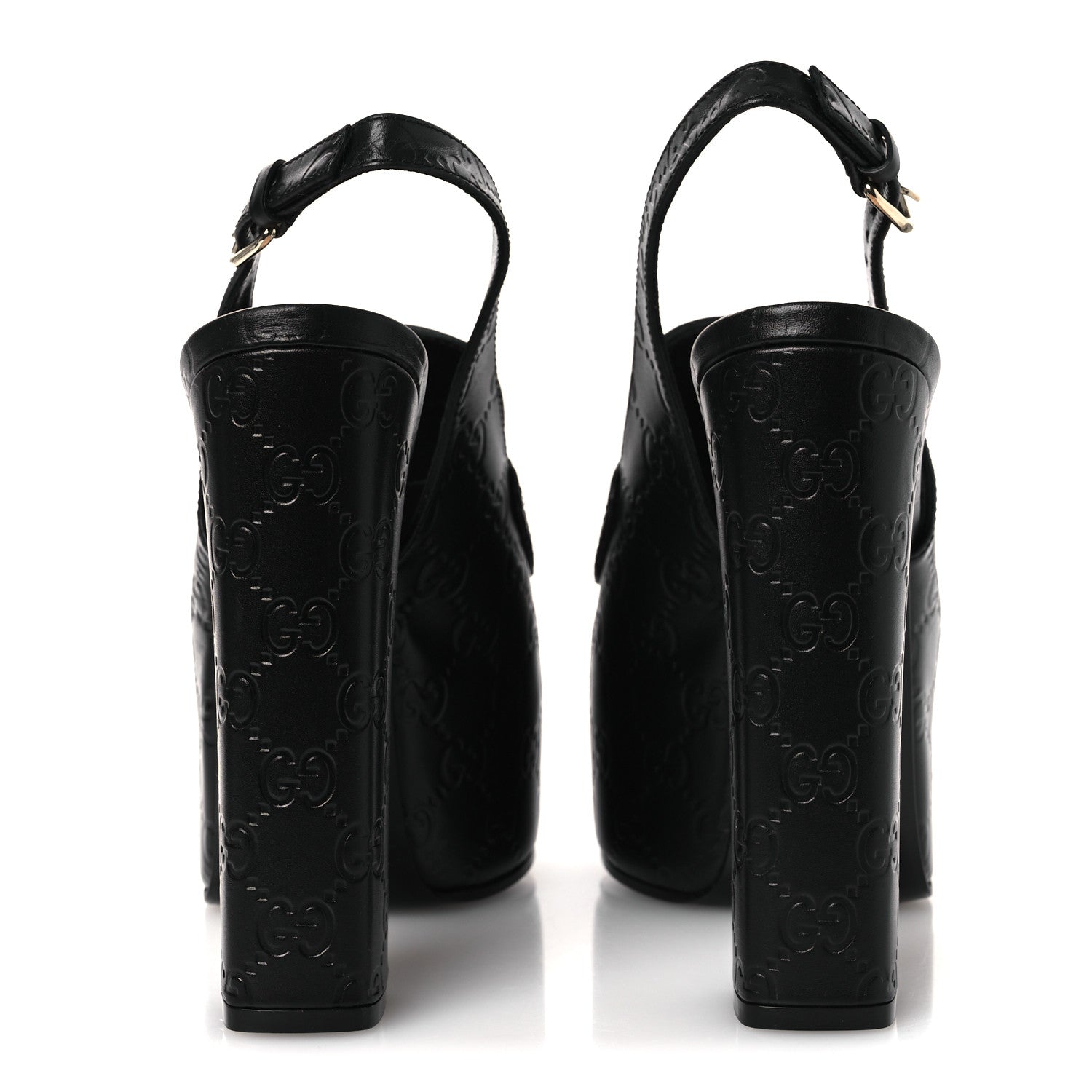 Gucci Guccissima Horsebit Platform 70/160mm Slingback Mules 38.5 Black 6 of 12