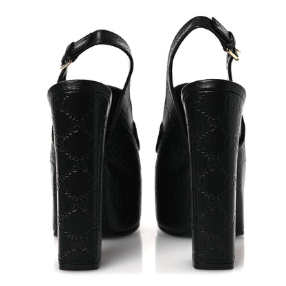 Gucci Guccissima Horsebit Platform 70/160mm Slingback Mules 38.5 Black 6 of 12