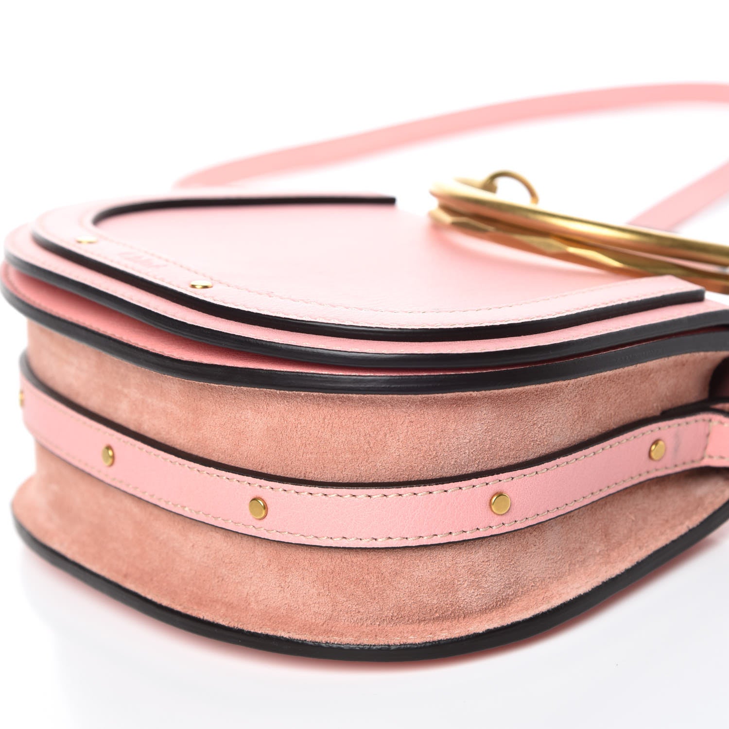 Chloe Calfskin Suede Small Nile Bracelet Bag Washed Pink 9 of 9