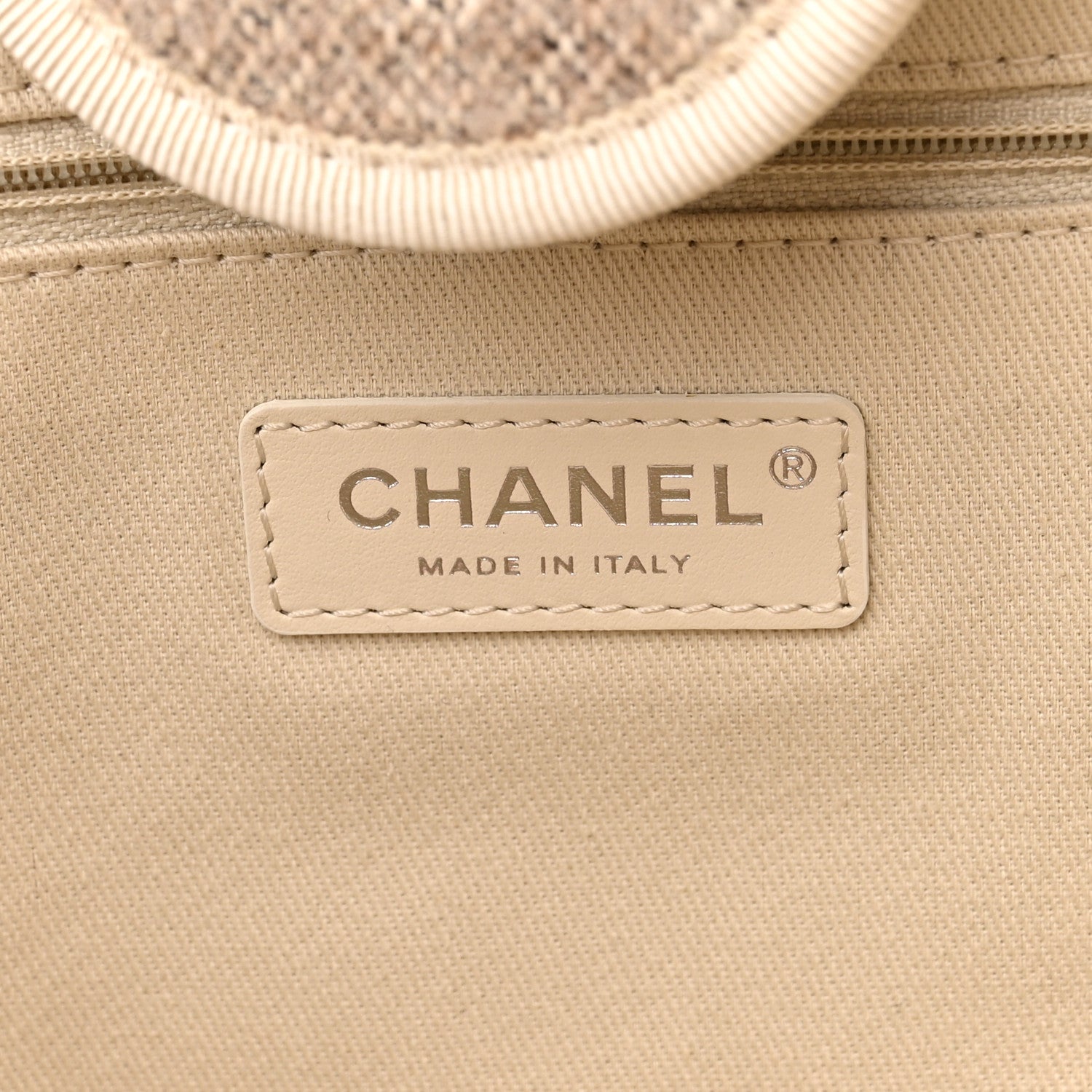 Chanel Mixed Fibers Calfskin Medium Deauville Tote Beige 6 of 11