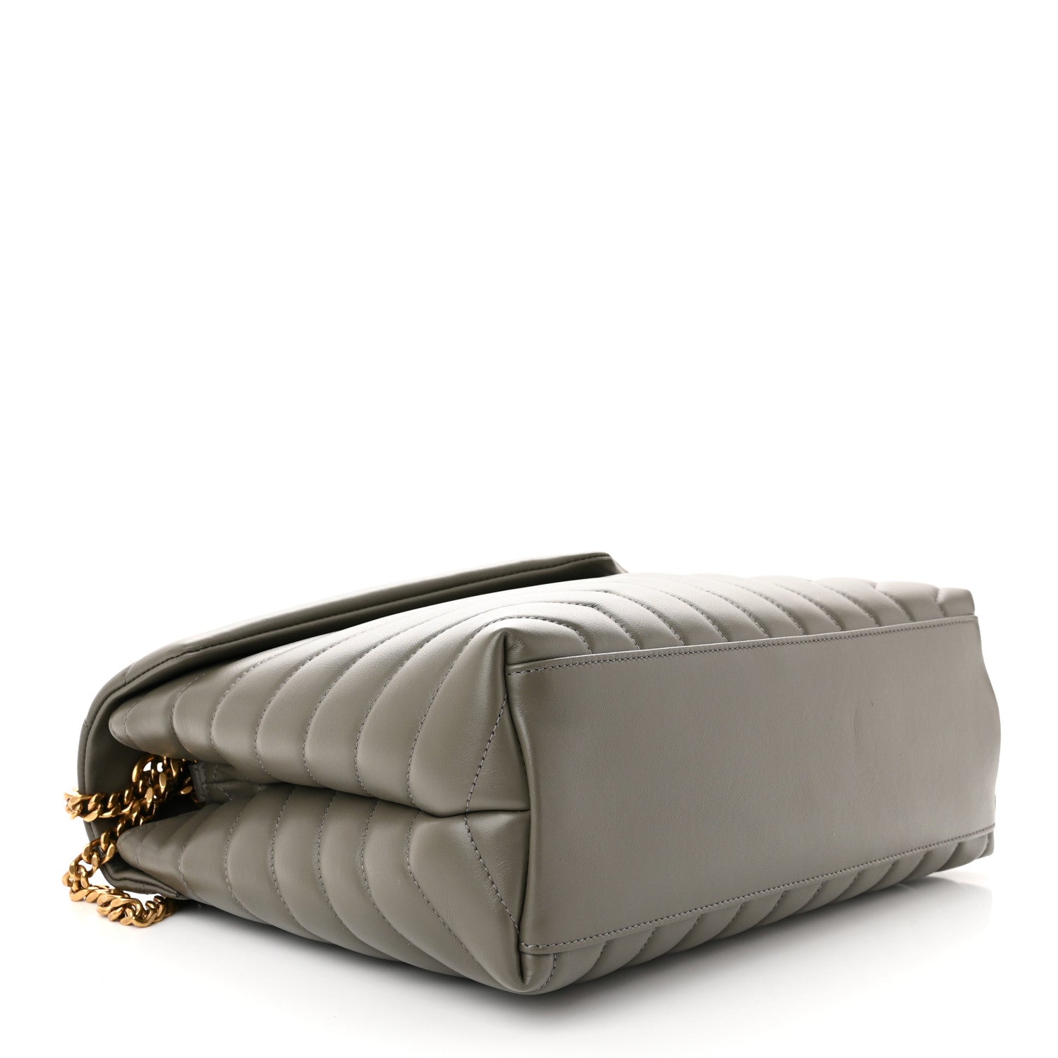 Saint Laurent Calfskin Y Quilted Monogram Medium Loulou Chain Satchel Storm 4 of 10