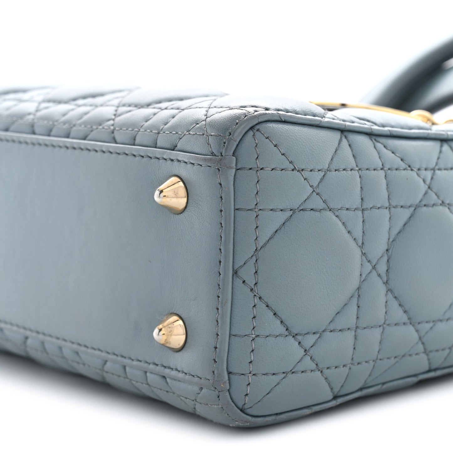 Lambskin Cannage Small Lucky Badges My Lady Dior Cloud Blue