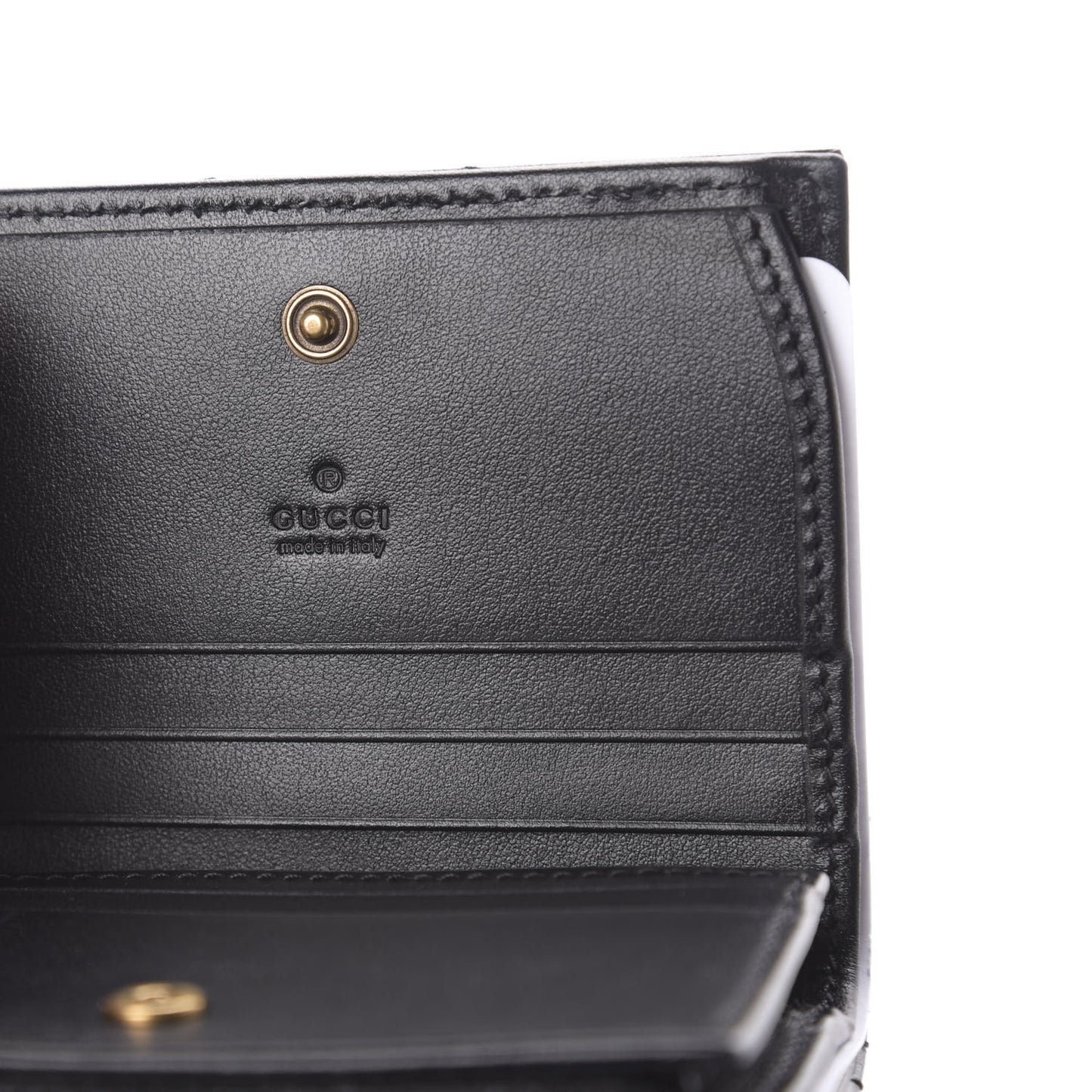 Calfskin Matelasse GG Marmont Card Case Wallet Black