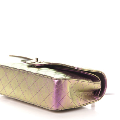 Chanel Iridescent Lambskin Quilted Medium Double Flap Purple 9 of 10