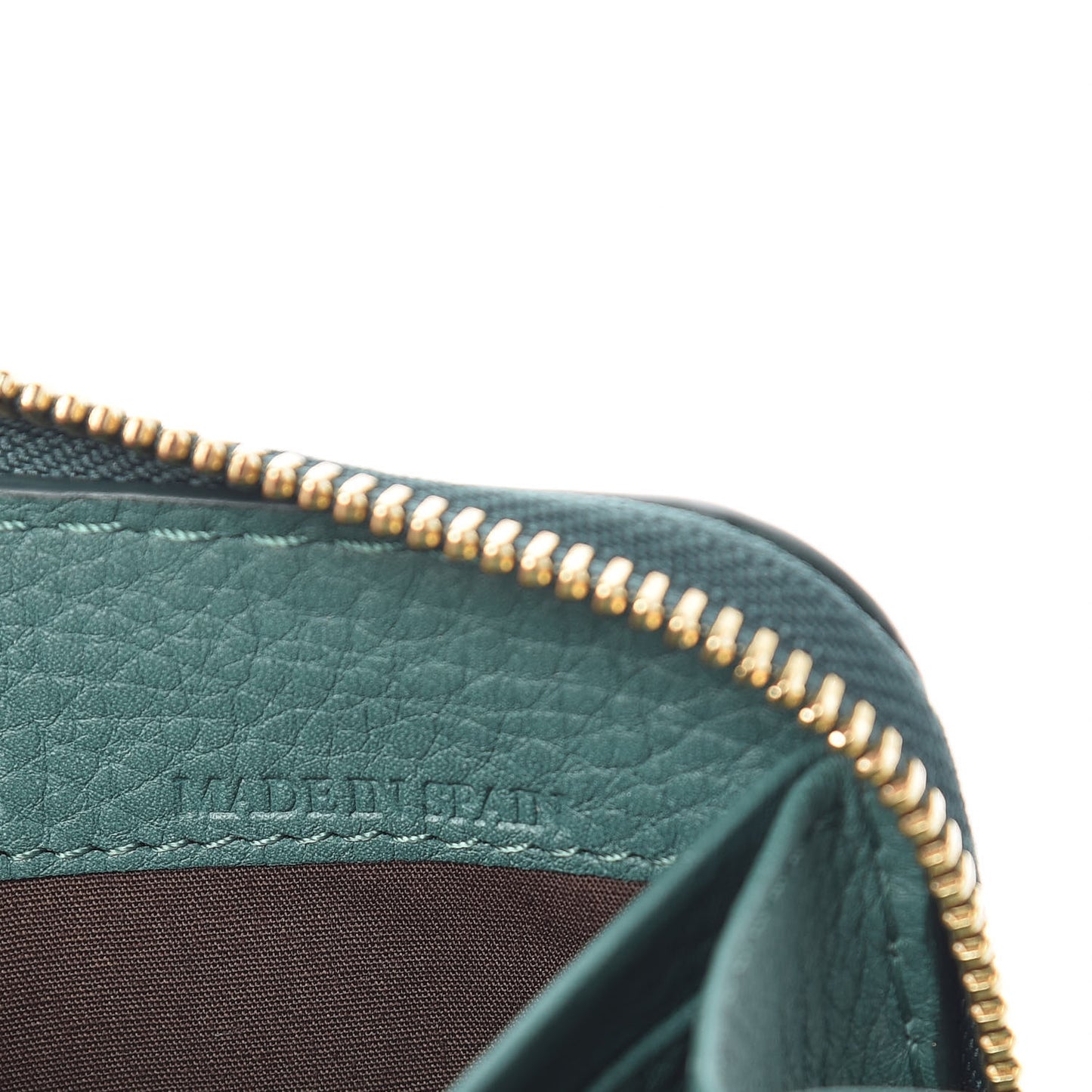 Grained Calfskin Marcie Long Zip Around Wallet Emerald