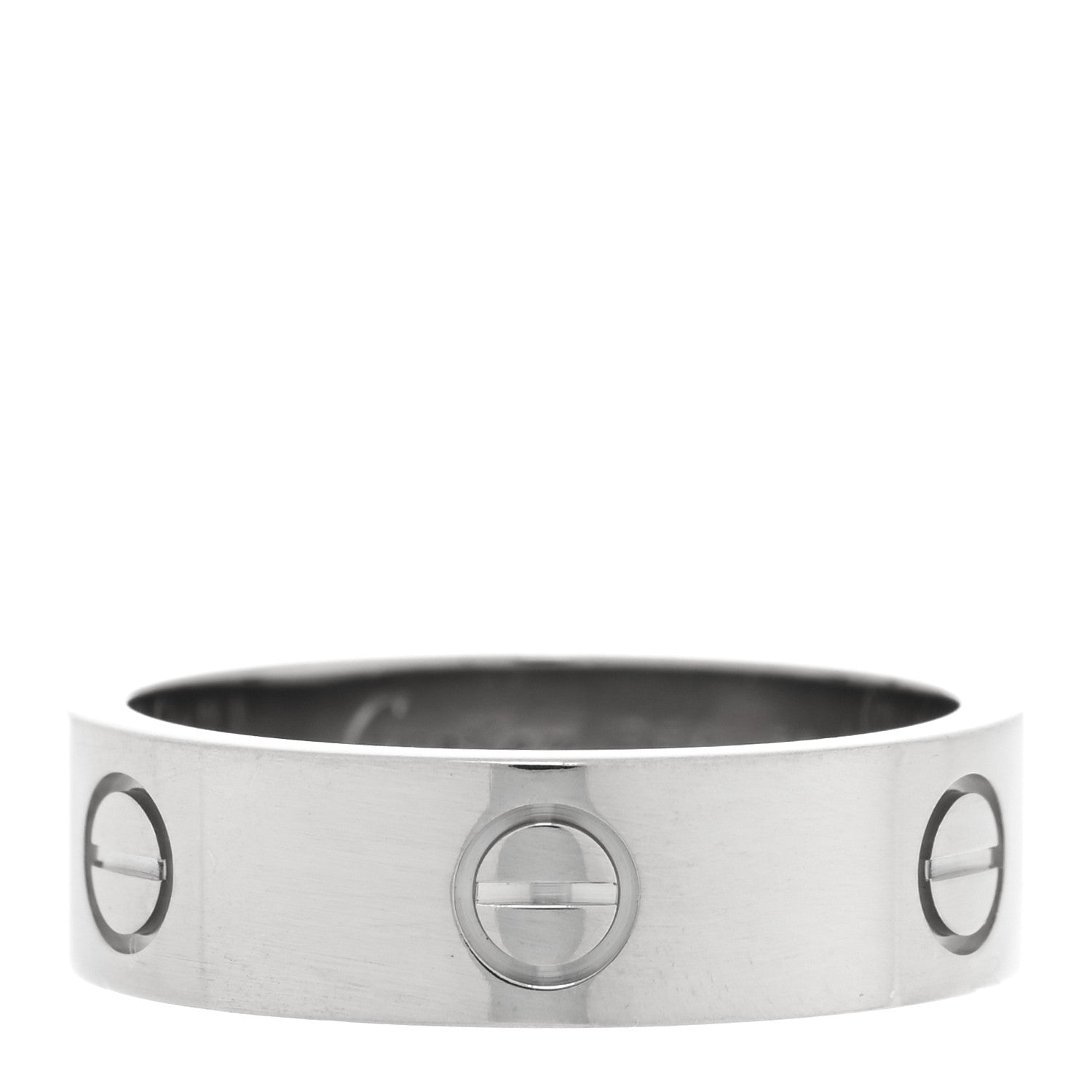 Cartier 18K White Gold 6mm LOVE Ring 58 8.25 1 of 4