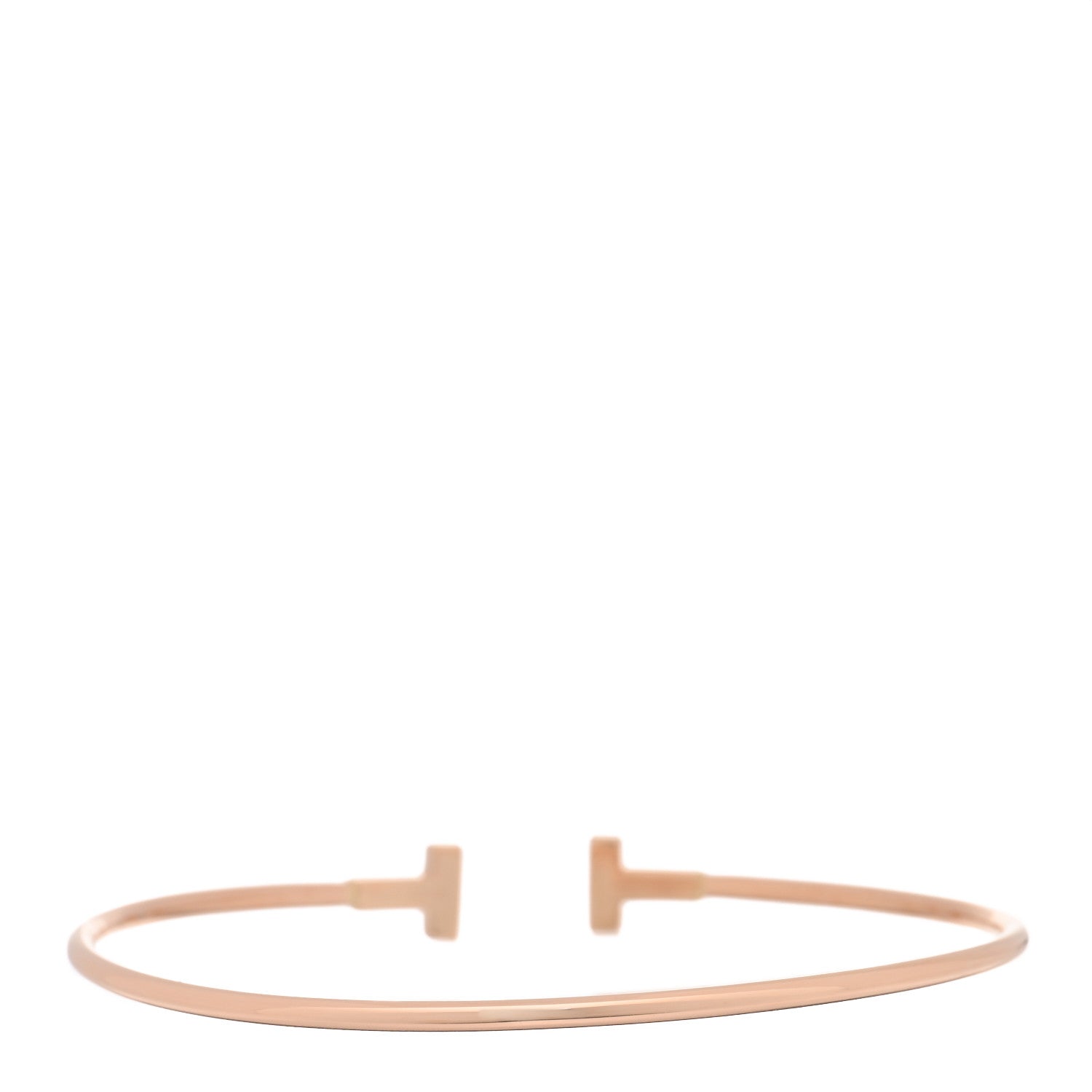 Tiffany 18K Rose Gold Narrow T Wire Bracelet 2 of 4