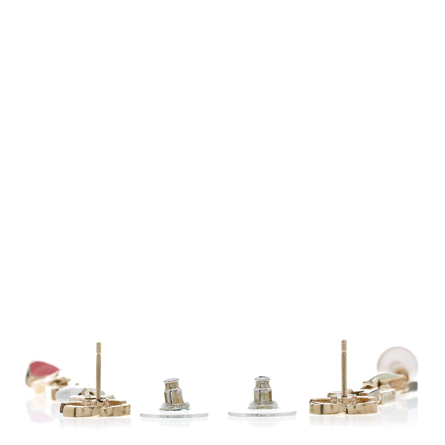 Enamel Pearl CC Cha-Nel Drop Earrings Gold