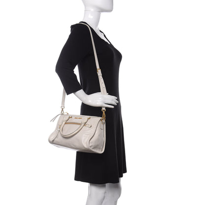 Miu Miu Vitello Shine Zip Tote Talco 2 of 11