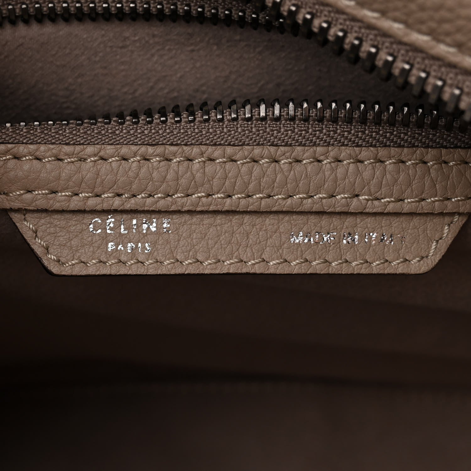 Celine Drummed Calfskin Micro Luggage Dune 6 of 11